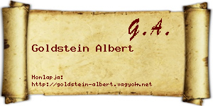 Goldstein Albert névjegykártya